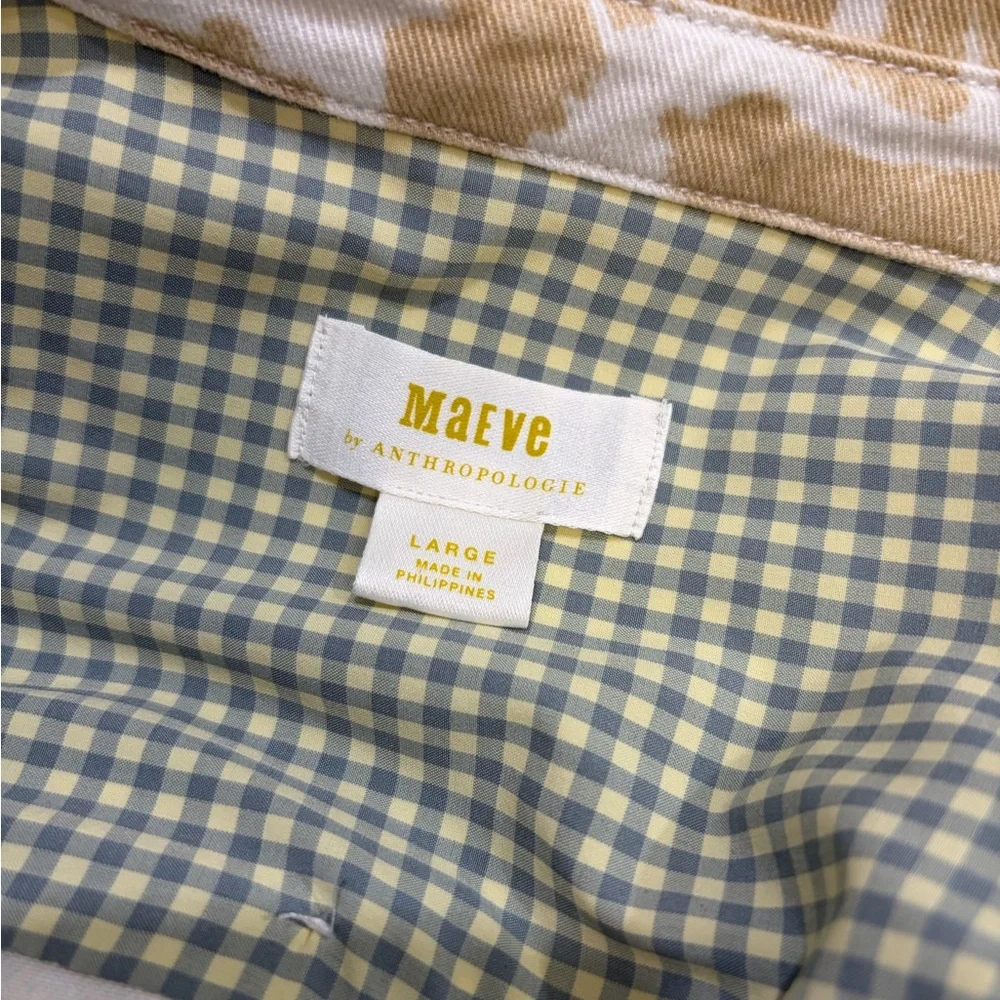 Anthropologie Maeve Animal Print Gardner Denim Cropped Jacket‎ Beige Neutral - Picture 9 of 10